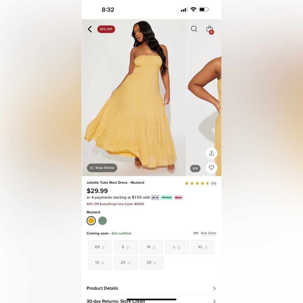 Maxi tube dress fashion nova